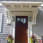 Cedar Bracket 116T2 — installed front porch view | Timber Build