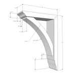 Cedar Bracket 02T17 — dimensional sketch with measurements | Timber Build