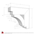 Cedar Bracket 07T3 — dimensional sketch with measurements | Timber Build