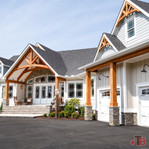 Cedar Gable Bracket 45T60 — installed on garage | Timber Build