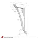 Cedar Bracket 08T3 — dimensional sketch with measurements | Timber Build