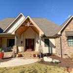 Cedar Gable Bracket 43T48 — front porch gable | Timber Build