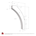 Cedar Knee Brace 71T5 — dimensions | Timber Build