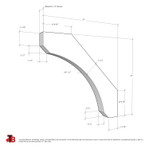 Cedar Knee Brace 72T10 — dimensions | Timber Build