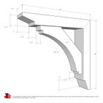 Cedar Bracket 113T5 — dimensional sketch with measurements | Timber Build
