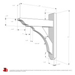 Cedar Bracket 05T2 — dimensional sketch with measurements | Timber Build