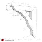 Cedar Bracket 10T1 — dimensional sketch with measurements | Timber Build