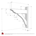 Cedar Bracket 05T4 — dimensional sketch with measurements | Timber Build