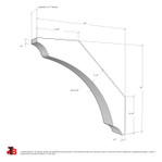 Cedar Knee Brace 64T2 — dimensions | Timber Build