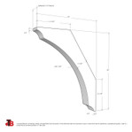 Cedar Knee Brace 64T4 — dimensions | Timber Build