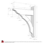 Cedar Bracket 05T5 — dimensional sketch with measurements | Timber Build