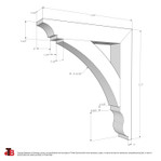 Cedar Bracket 10T3 — dimensional sketch with measurements | Timber Build