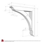 Cedar Bracket 10T4 — dimensional sketch with measurements | Timber Build