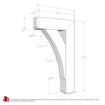 Cedar Bracket 13T11 — dimensional sketch with measurements | Timber Build