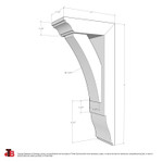 Cedar Bracket 02T26 — dimensional sketch with measurements | Timber Build