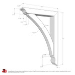 Cedar Bracket 10T7 — dimensional sketch with measurements | Timber Build