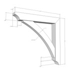Cedar Bracket 04T11 — dimensional sketch with measurements | Timber Build