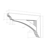 Cedar Bracket 02T37 — dimensional sketch with measurements | Timber Build