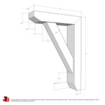 Cedar Bracket 13T12 — dimensional sketch with measurements | Timber Build
