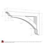 Cedar Bracket 10T9 — dimensional sketch with measurements | Timber Build
