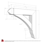 Cedar Bracket 01T6 — dimensional sketch with measurements | Timber Build