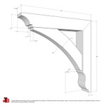 Cedar Bracket 10T30 — dimensional sketch with measurements | Timber Build
