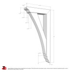 Cedar Bracket 02T41 — dimensional sketch with measurements | Timber Build