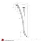 Cedar Bracket 02T40 — dimensional sketch with measurements | Timber Build