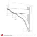 Cedar Bracket 05T7 — dimensional sketch with measurements | Timber Build