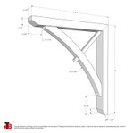 Cedar Bracket 13T2 — dimensional sketch with measurements | Timber Build