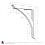 Cedar Bracket 10T31 — dimensional sketch with measurements | Timber Build