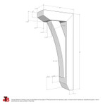 Cedar Bracket 13T17 — dimensional sketch with measurements | Timber Build