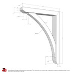 Cedar Bracket 13T15 — dimensional sketch with measurements | Timber Build