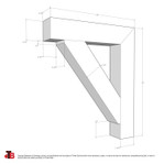 Cedar Bracket 18T3 — dimensional sketch with measurements | Timber Build