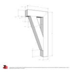 Cedar Bracket 18T5 — dimensional sketch with measurements | Timber Build