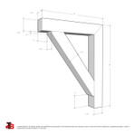 Cedar Bracket 18T6 — dimensional sketch with measurements | Timber Build