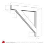 Cedar Bracket 18T7 — dimensional sketch with measurements | Timber Build