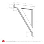 Cedar Bracket 18T10 — dimensional sketch with measurements | Timber Build