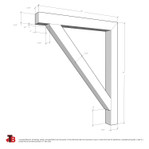 Cedar Bracket 18T11 — dimensional sketch with measurements | Timber Build