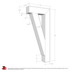 Cedar Bracket 18T12 — dimensional sketch with measurements | Timber Build