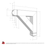 Cedar Bracket 01T7 — dimensional sketch with measurements | Timber Build
