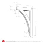 Cedar Bracket 13T18 — dimensional sketch with measurements | Timber Build