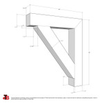 Cedar Bracket 18T13 — dimensional sketch with measurements | Timber Build