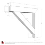 Cedar Bracket 18T14 — dimensional sketch with measurements | Timber Build