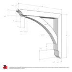 Cedar Bracket 10T21 — dimensional sketch with measurements | Timber Build