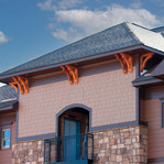 Cedar Bracket 14T2 — installed on soffit close-up | Timber Build