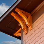 Cedar Bracket 14T2 — installed on soffit view | Timber Build