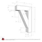 Cedar Bracket 18T30 — dimensional sketch with measurements | Timber Build