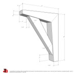 Cedar Bracket 115T5 — dimensional sketch with measurements | Timber Build