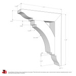 Cedar Bracket 14T5 — dimensional sketch with measurements | Timber Build